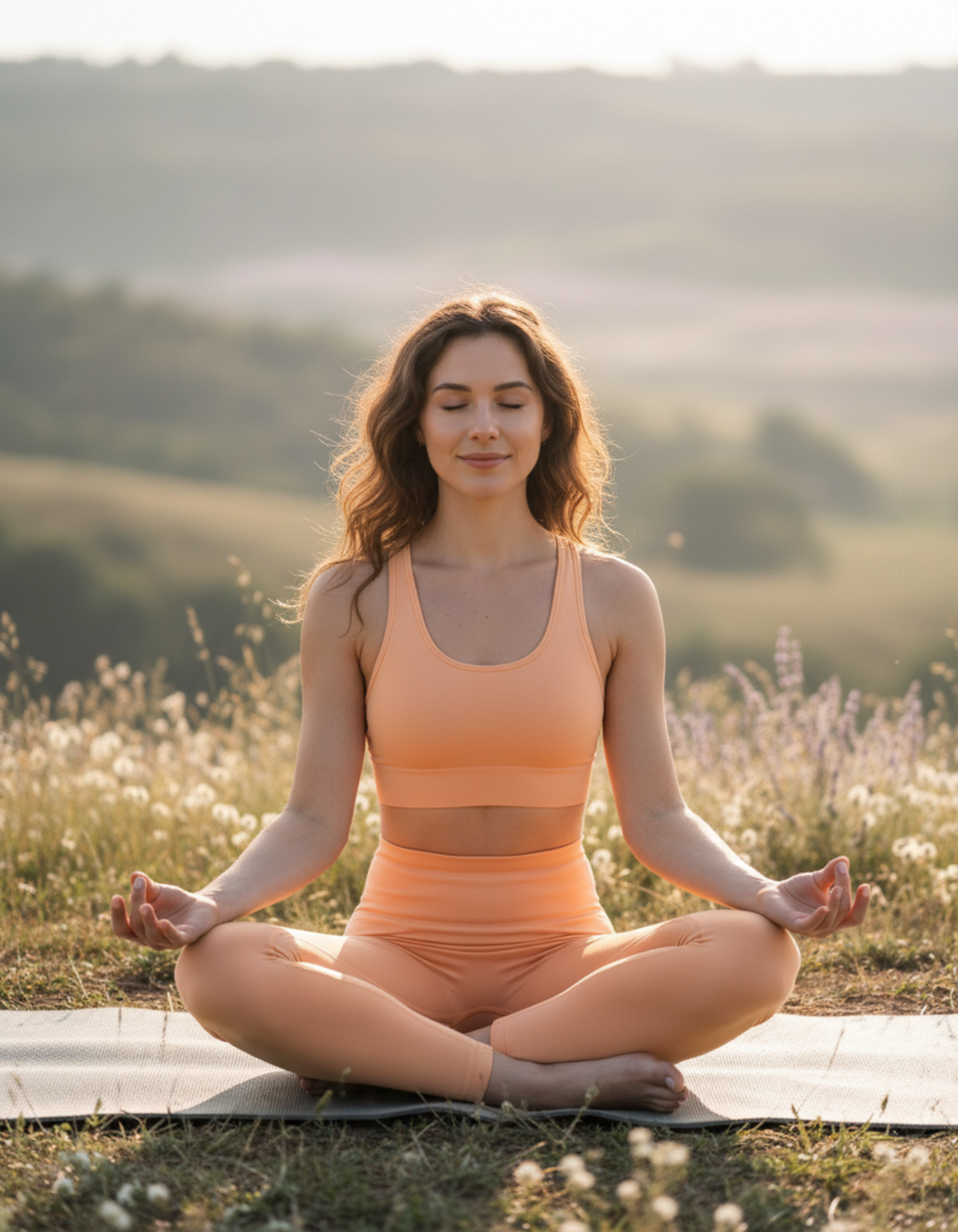 Marathon participant meditating